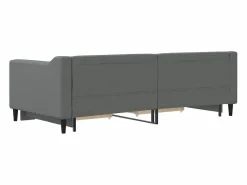vidaxl Sofá cama nido con cajones tela oscuro 90x190 cm