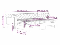 Sofá cama nido con colchón cuero sintético 90x200 cm Cama Diván|Cama Nido