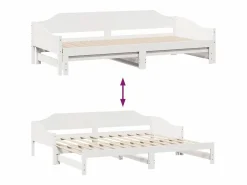 Online Clicnbuy Sofá cama nido madera maciza de pino 90x200 cm Blanco