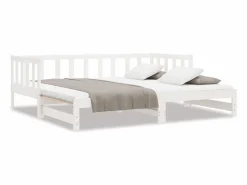 Clearance vidaxl Sofá cama nido madera maciza de pino 80x200 cm Blanco