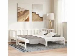 Clearance vidaxl Sofá cama nido madera maciza de pino 80x200 cm Blanco