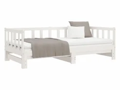 Clearance vidaxl Sofá cama nido madera maciza de pino 80x200 cm Blanco