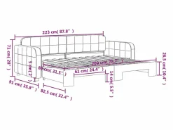 Online Sofá cama nido terciopelo 80x200 cm Cama Diván|Cama Nido