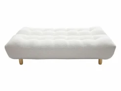 Sofá cama nórdico 3 plazas de borreguillo y madera clara YUMI Sofá Escandinavo