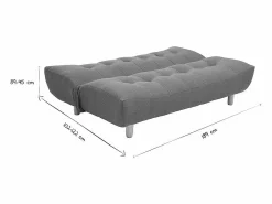 Sofá cama nórdico 3 plazas de borreguillo y madera clara YUMI Sofá Escandinavo