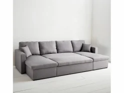Sweeek Sofá cama panorámico de 4 plazas en tela