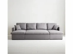 Sweeek Sofá cama panorámico de 4 plazas en tela