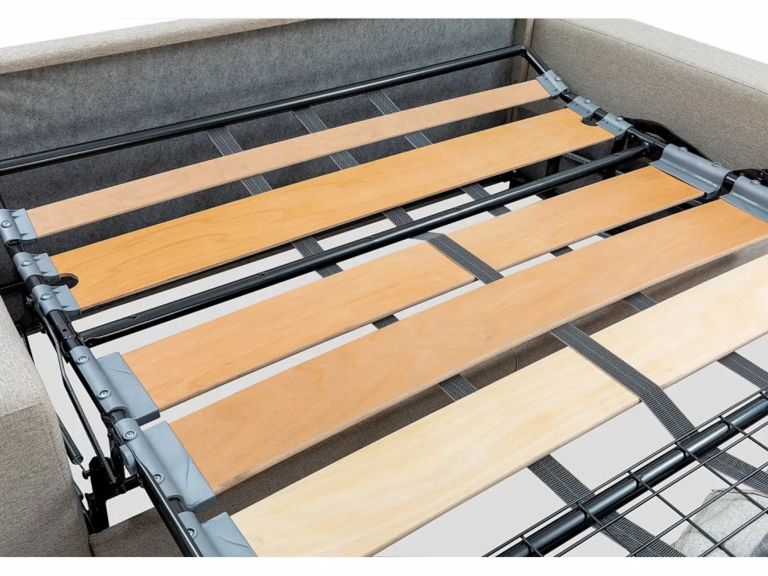 Vente-unique Sofá cama polipiel asiento viscoelástico 140 cm lamas anchas 14 cm CALIFE Rojo