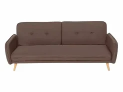 Discount Sofá cama reclinable de diseño nórdico clic clac 3 plazas tejido Merida - Marrón Sofá Escandinavo
