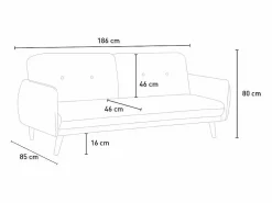 Discount Sofá cama reclinable de diseño nórdico clic clac 3 plazas tejido Merida - Marrón Sofá Escandinavo