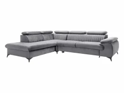 Hot Vente-unique Sofá cama rinconera de terciopelo SAMARA de Pascal Morabito Gris claro