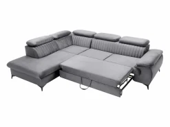Hot Vente-unique Sofá cama rinconera de terciopelo SAMARA de Pascal Morabito Gris claro