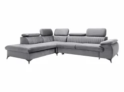 Hot Vente-unique Sofá cama rinconera de terciopelo SAMARA de Pascal Morabito Gris claro