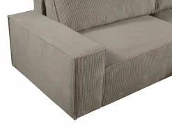 Vente-unique Sofá cama rinconera derecha de pana color AMELIA