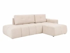 Vente-unique Sofá cama rinconera derecha de tela TRIMALDI