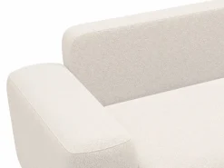 Online Vente-unique Sofá cama rinconera derecha en tela texturizada color DAVISO Crema