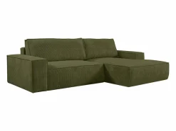 Online Vente-unique Sofá cama rinconera derecha de pana - Verde - AMELIA Caqui