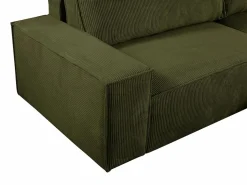 Online Vente-unique Sofá cama rinconera derecha de pana - Verde - AMELIA Caqui
