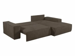 Discount Vente-unique Sofá cama rinconera derecha de pana marrón - AMELIA de Pascal Morabito Marru00f3n