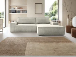 Online Vente-unique Sofá cama rinconera derecha de pana - AMELIA de Pascal Morabito Beige