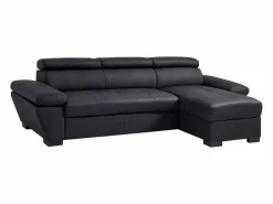 Sale LINEA SOFA Sofá cama rinconera derecha de cuero JONOVA Negro