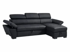 Sale LINEA SOFA Sofá cama rinconera derecha de cuero JONOVA Negro