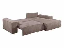 Vente-unique Sofá cama rinconera derecha de pana - AMELIA