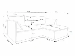 Vente-unique Sofá cama rinconera derecha de pana -TEODORA de Pascal Morabito
