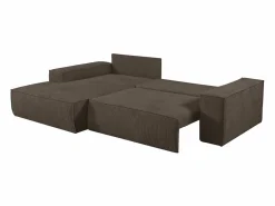 Best Vente-unique Sofá cama rinconera izquierda de pana marrón - AMELIA de Pascal Morabito Marru00f3n