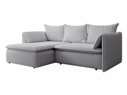 Vente-unique Sofá cama rinconera izquierda de tela TEODORA