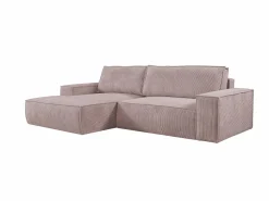 Vente-unique Sofá cama rinconera izquierda de pana - AMELIA