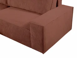 Vente-unique Sofá cama rinconera izquierda de pana AMELIA