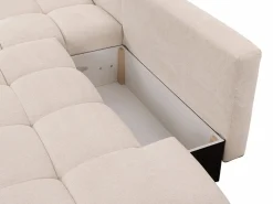 Vente-unique Sofá cama rinconera izquierda de tela TRIMALDI