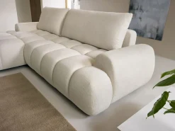 Vente-unique Sofá cama rinconera izquierda en chenilla FARNETA