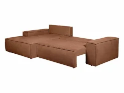 Outlet Sofá cama rinconera izquierda en tela texturizada AMELIA Sofá Vintage