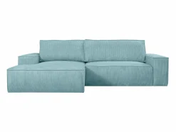 Vente-unique Sofá cama rinconera izquierda de pana - AMELIA