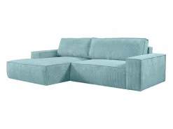 Vente-unique Sofá cama rinconera izquierda de pana - AMELIA