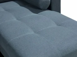 Clearance Vente-unique Sofá cama rinconera reversible de tela verde azulado con arcón KORI Azul verdoso