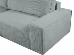Clearance Sofá cama rinconera terciopelo canalé AMELIA - PASCAL MORABITO-Ángulo izquierdo Sofá De Terciopelo|Sofá - 4 Plazas