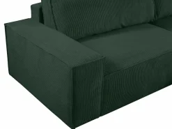 Vente-unique Sofá cama rinconera terciopelo canalé AMELIA - Ángulo derecho