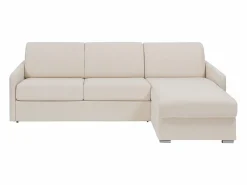 Online Vente-unique Sofá cama rinconera tipo italiano de tela cama de 160 cm lamas de 18 cm CALIFE Beige