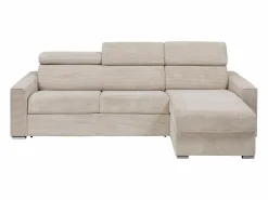Discount Vente-unique Sofá cama rinconera tipo italiano de pana - Colchón de láminas de 160 cm VIZIR Beige