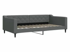 New vidaxl Sofá cama sin colchón tela oscuro 100x200 cm Gris