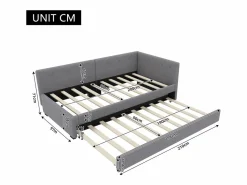 Sale Sofá cama tapizado en terciopelo 90x200cm + cama nido 90x190cm - Cama Nido