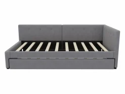 Sale Sofá cama tapizado en terciopelo 90x200cm + cama nido 90x190cm - Cama Nido