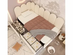 ModernLuxe Sofá cama 90x190 cm - con 2 cajones - tejido de terciopelo - con somier de láminas - ​ (sin colchón)
