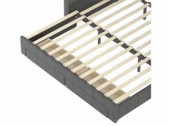 ModernLuxe Sofá cama 90x190 cm - con cama nido - con puertos USB + Type-C - con 2 cajones - banda luminosa LED - (colchón no incluido)