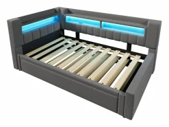 Sale Sofá cama 90x200 cm (180 x 200 cm) - con cama nido - con USB + Type-C - con iluminación LED - ​ (colchón no incluido) Cama Diván|Cama Con Almacenaje