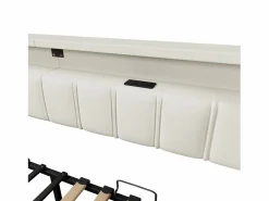 New ModernLuxe Sofá cama 90x200cm - con USB + Type-C - con iluminación LED - con 2 cajones - (sin colchón) Beige