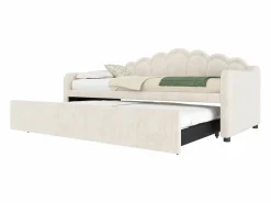 ModernLuxe Sofá cama 90x200/180x200 cm - con cama nido - con banda luminosa LED - terciopelo - (colchón no incluido)